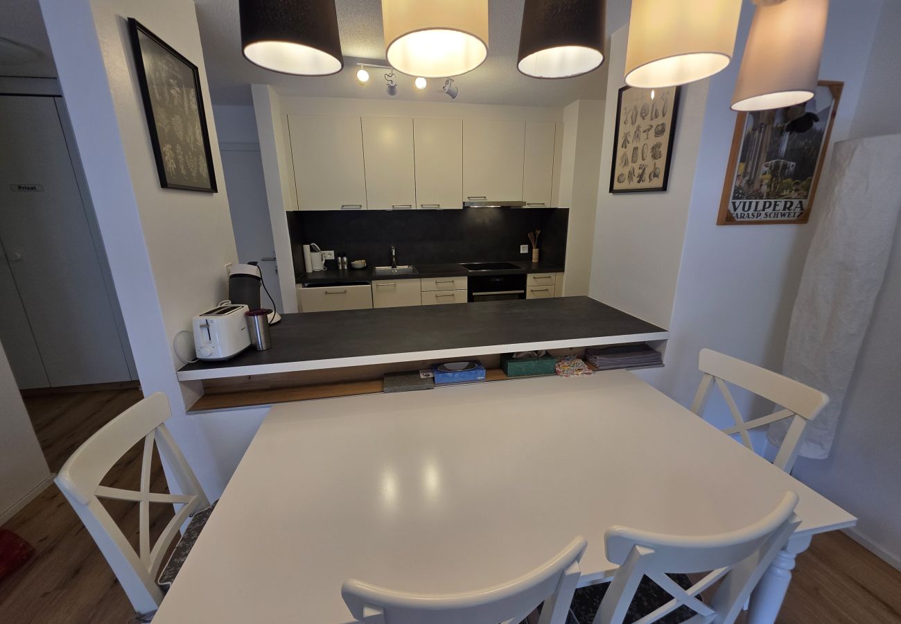 Ferienwohnung in Vulpera - PL 203 Helle frisch renovierte lichtdurchflutete Wohnung mit grosser Terrasse Richtung Scuol